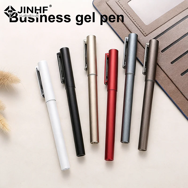 Metal Rollerball Pen Black Refill 0.5mm Nib Ballpoint Pens High Quality Business Office Student Signature Pen Gift