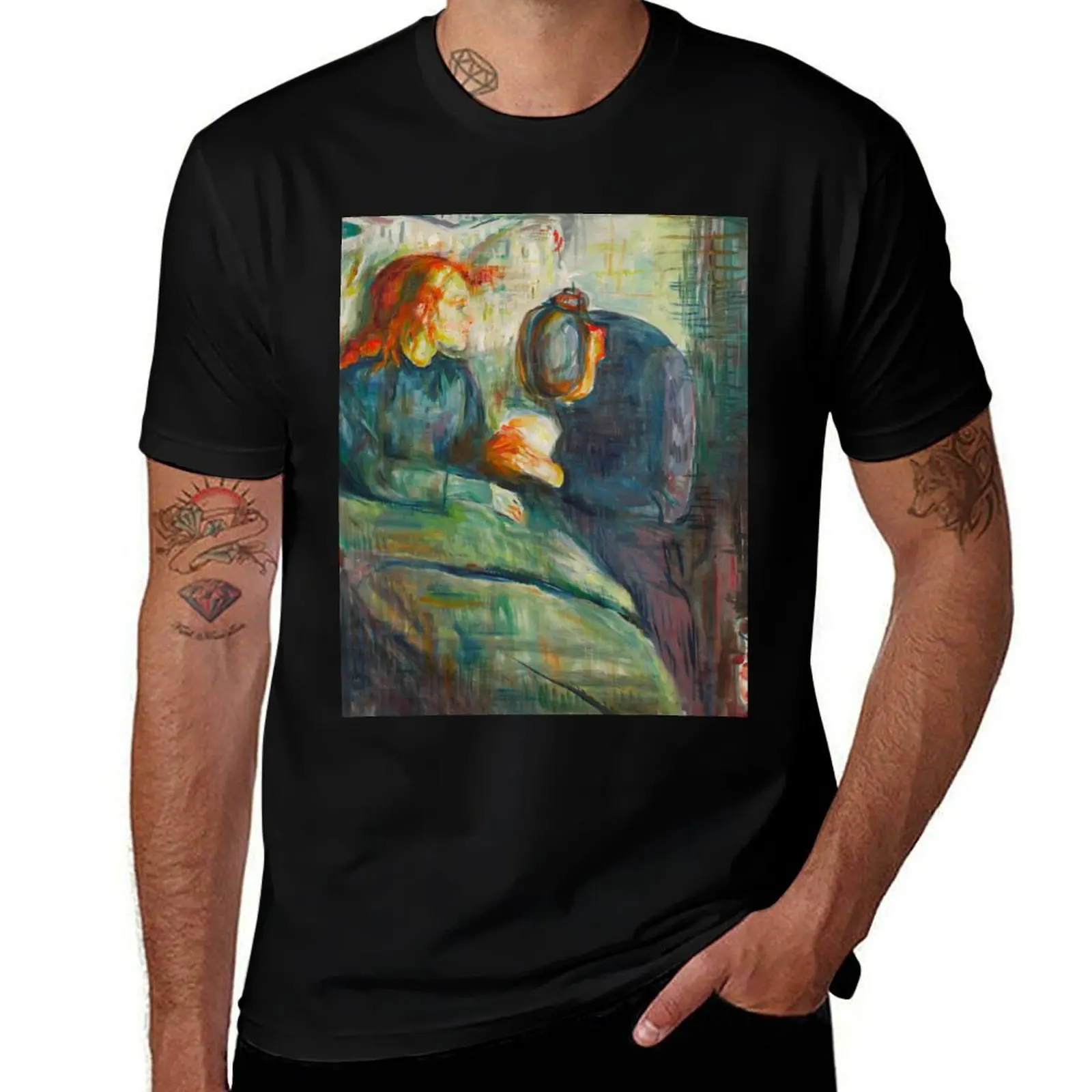 Sick Child Edvard Munch T-Shirt Large Size Casual Tee Shirt T-Shirt