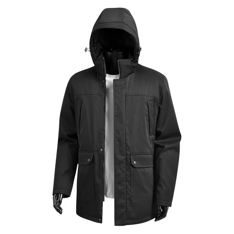 Chaqueta con capucha para hombre, traje de Montañismo al aire libre acolchado de algodón, informal, versátil, a la moda, grueso, cálido, para otoño e invierno