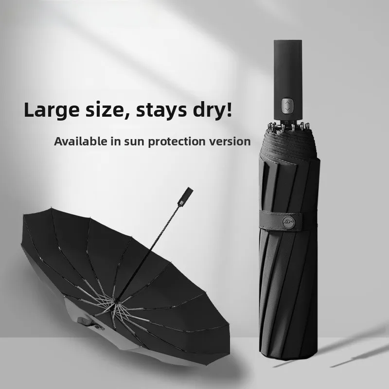 

Auatic Thiened Large Size Umbrella for Men Women Retrospace Brand Tee Fold Nano Super Hydrophobic Sunade UPF30+