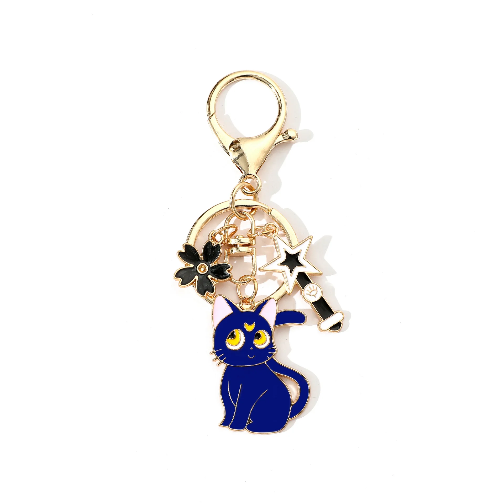 Cartoon Girl Sakura Small Cosby Keychain, Bird and Cat Keychain Pendant, Men's and Women's Bag Key Accessories