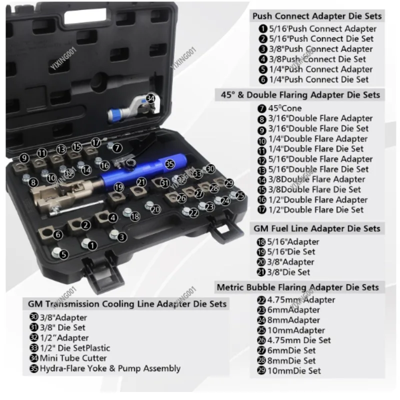 72485 Hydraulic Tube Expander Air Conditioner Copper Pipe Flaring Tool Refrigeration Repair Tool