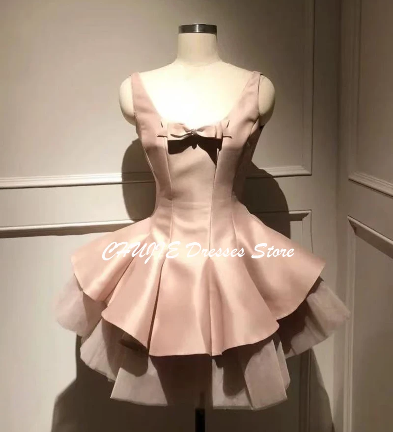 Staubige rosa Cocktailkleider für Frauen, A-Linie, Prinzessinnenkleid, Vestidos Grad Bilbao, individuelle Hochzeits-Party-Kleider, Heimkehrkleid