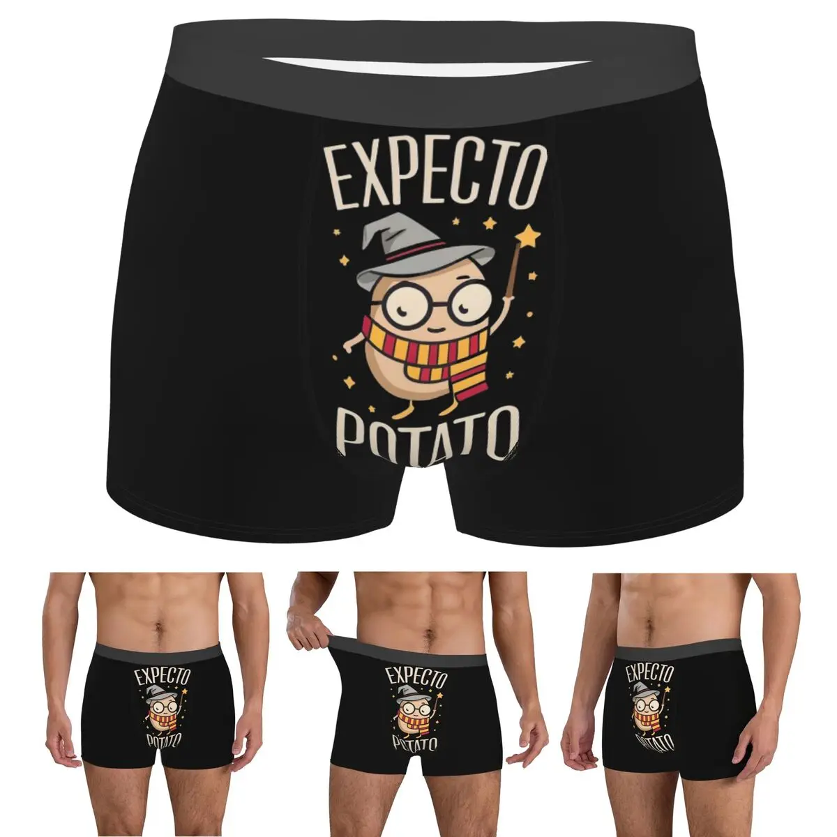 

Boxer Underpants Shorts Expecto Potato - Wizard Funny Panties Men Comfortable Underwear for Homme Man Boyfriend Gift