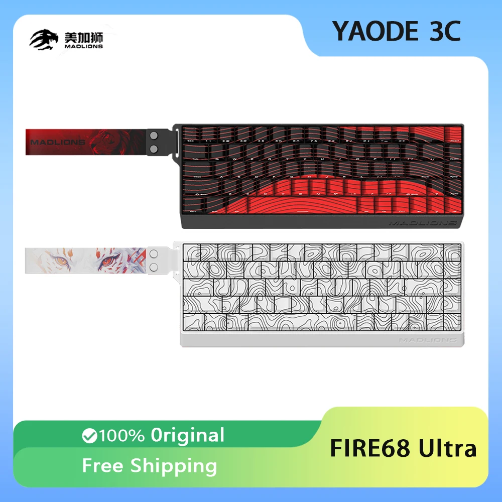 MADLIONS Fire68 Ultra Magnetic Switch Mechanical Keyboard 8KHz Wired Gaming Keyboard Rapid Trigger RT Hot Swap