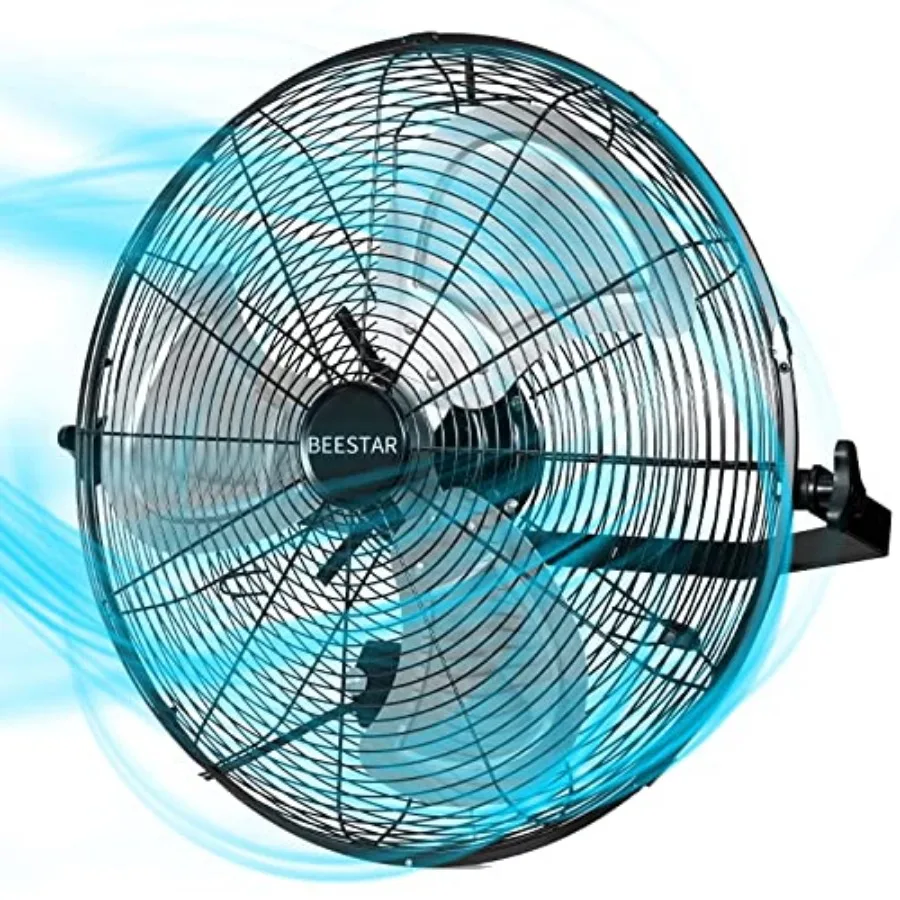 

20 inch High Velocity Wall Mount Fan, Industrial Fan with 3 Speed Commercial Ventilation, Easy Operation and 270 Degree Tilting