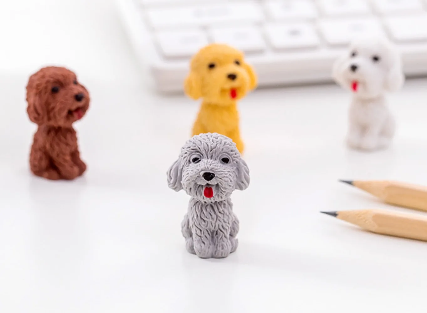 

Teddy Dog Pencil Eraser 24 Pcs Cute Student Stationery School Supplies