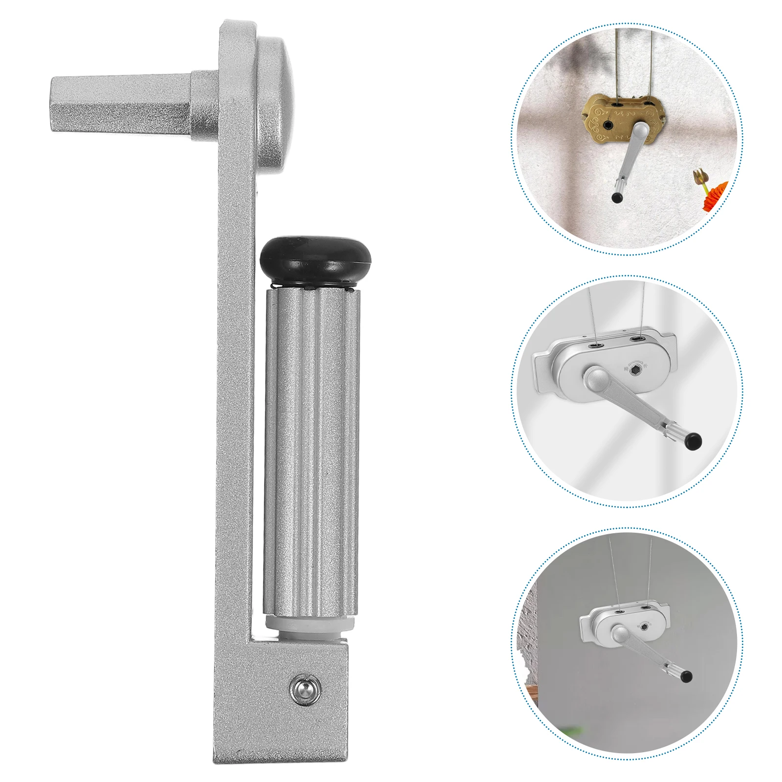 

Clothes Rack Crank Handle Universal 6 Teeth Aluminum Drying Rack Manual Replacement Parts Balcony Lifting Hanger Metal