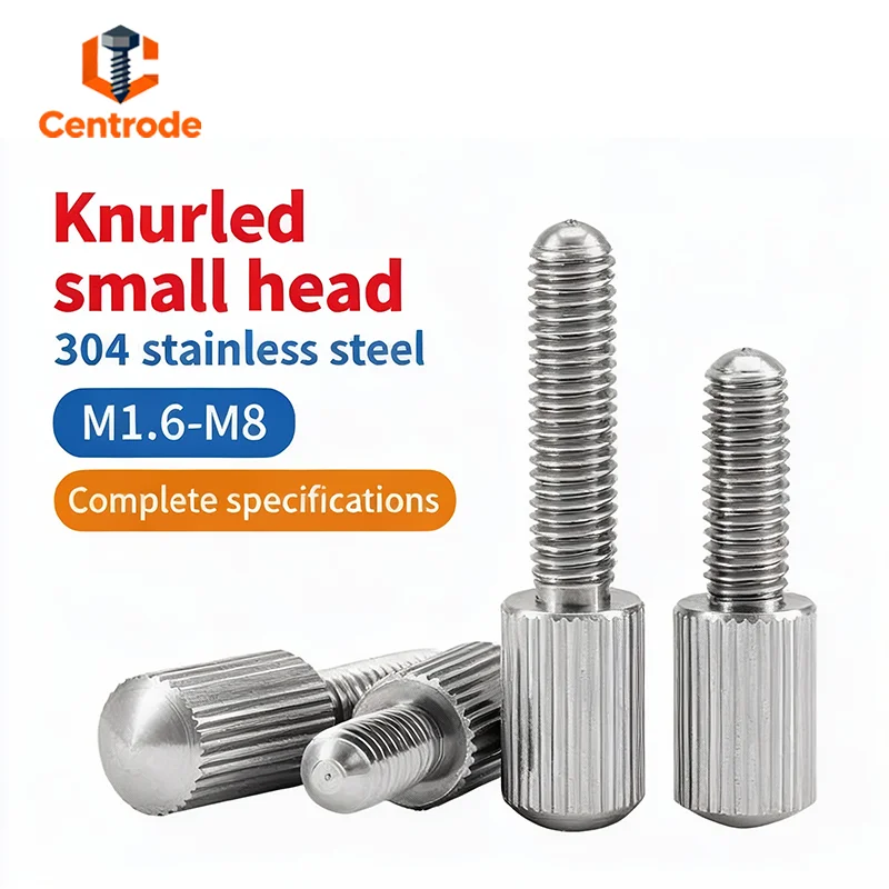 304 Stainless Steel Knurled Thumb Screw Flat Head Quick Release Bolt with Handle Adjustable Hand Screw