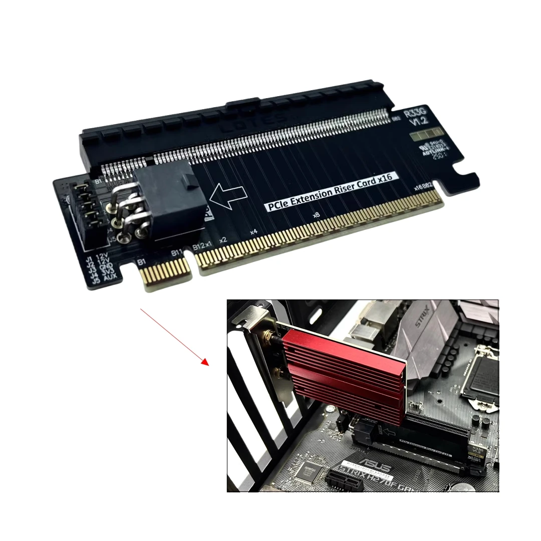 2025 NEW ADT R33G PCIe 5.0 X16 Extension Riser Card Half-height To Full-height Increase Test Transfer Protection Card