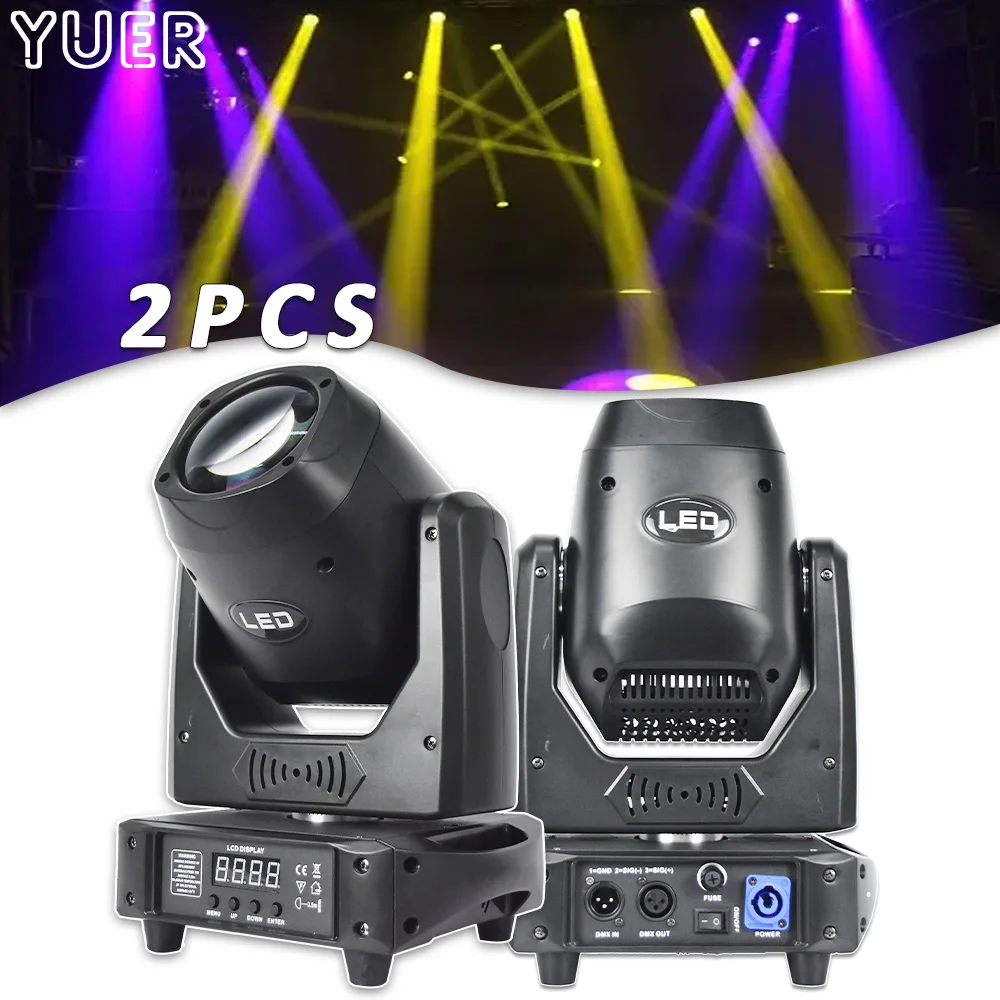 2PCS 180W LED Beam Spot Moving Head Automatic Focus Stage Lighting Rainbow Effect For Home Party Decoration Lamp Dj Dance Bar