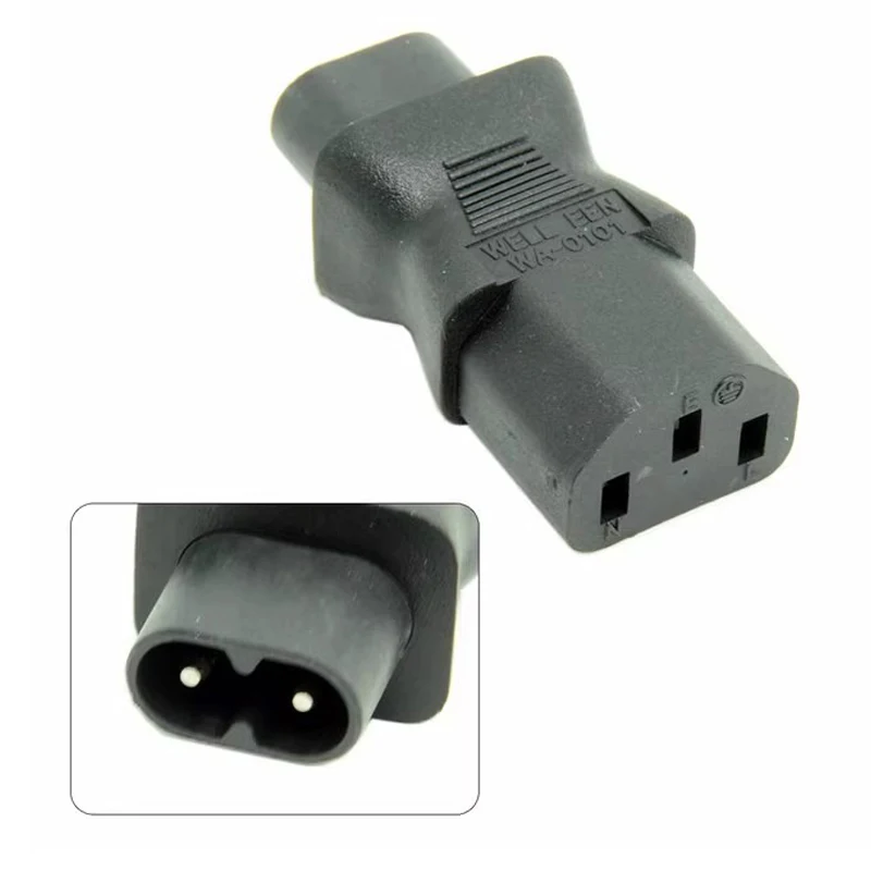 1PCS Black Copper IEC320 C8 TO C13 Printer Computer Power Adapter Plug Figure 8 male to C13 female PDU Power Receptacle 2.5A