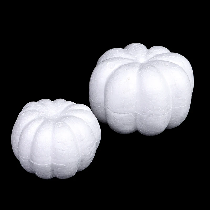 1Pc 10/13/20cm White Foam Pumpkin Model Realistic Handmade Pumpkins Artificial Fruits DIY Handmade Craft Decorative Decor Gift
