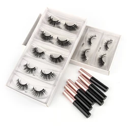 Wholesale Magnetic Eyelash 3/10/20/50/100 Pcs Magnetic False Eyelashes Kit Waterproof Liquid Eyeliner Soft 3D Mink Lashes Makeup