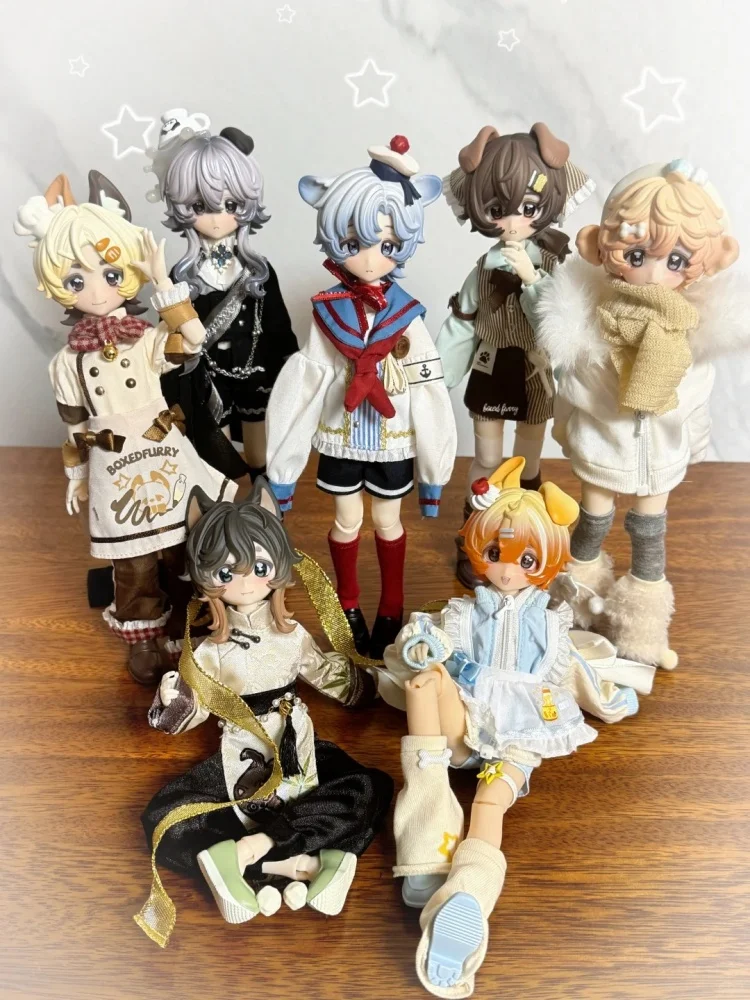 ミラドールズ-bjdドール-1-8スケール-ファーリー-ボックス入り-ブラインドボックス-可動関節付き-コレクタブルフィギュア-着せ替え可能な衣装-コーヒーテーマ