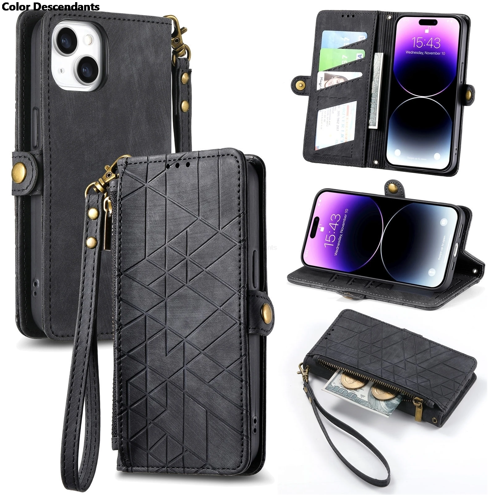 For Nokia C35 Short lanyard Strap Flip Leather Book Case For Nokia G42 G22 G60 C32 C31 C 35 C12 Pro C 12 Plus+ Zipper Wallet