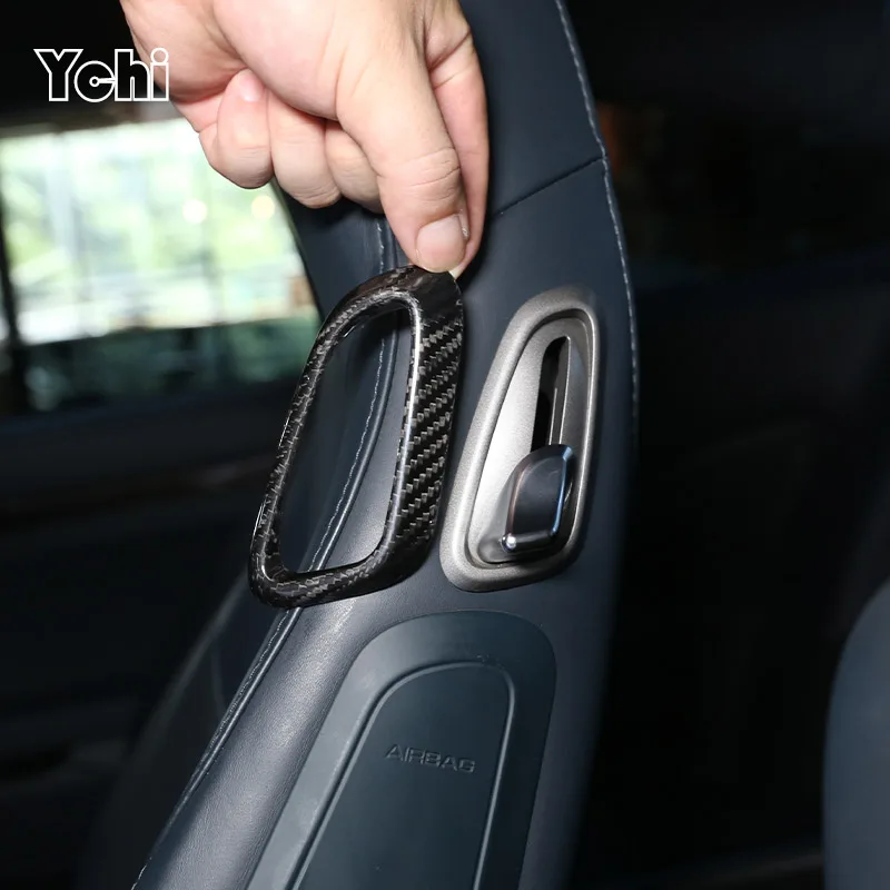 Real Carbon Fiber For Porsche 718 911 2012-2019 Car Seat Handle Frame Seat Adjuster Button Panel Trim Cover Interior Accessories