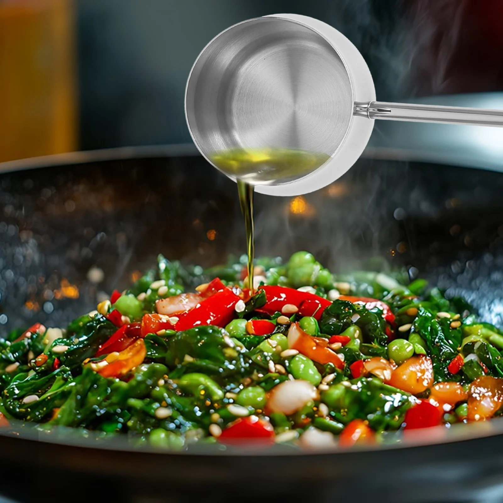 

Stainless Steel Mini Pot Long Handle for Butter Warmer Small Sauce Pan Hot Oil Pouring Multiuse Cooking Accessory