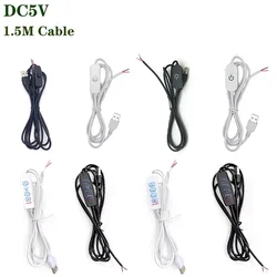 Factory direct sales DC5V LED Dimming Controller USB Port  2pin/3Pin Extension Cable With ON OFF Switch Power Supply Line