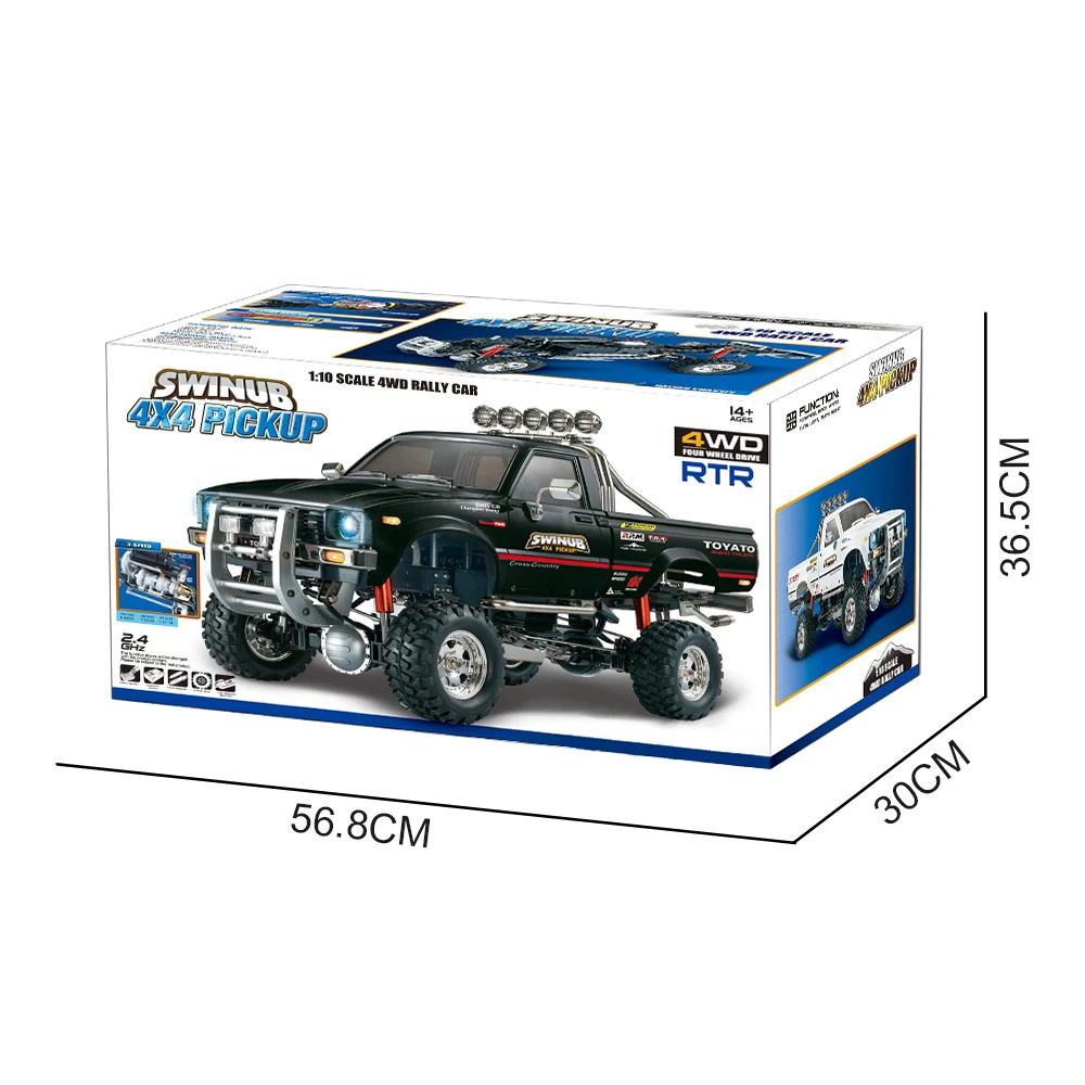 Carro elétrico de controle remoto RC para crianças, tração nas quatro rodas, caminhão coletor, HG-P409-Black-3, 1/10, 2.4G, vendas diretas da fábrica