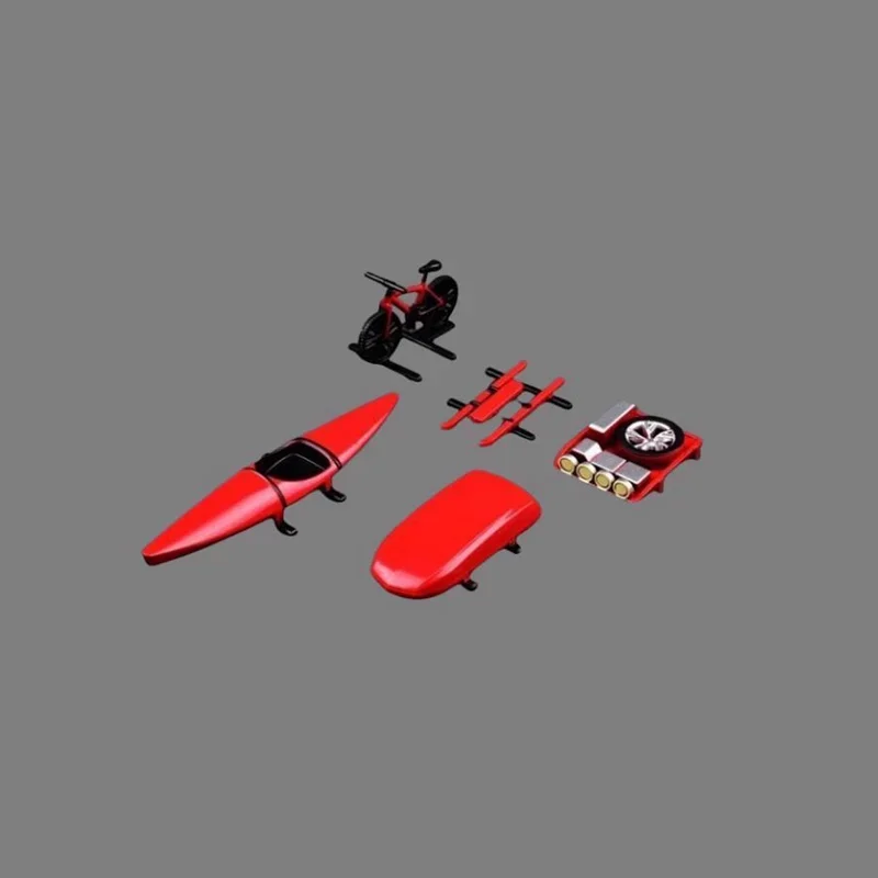 CM MODEL 1/64 Scale Touring Car Roof Accessories Kit&luggage&bicycle&canoe&luggage Rack Plastic Model Collection Display Toys