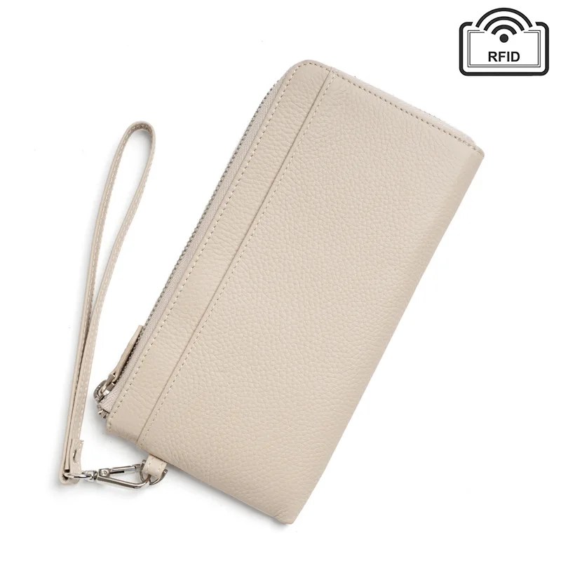 Alirattan 2026 New Zipper Long Wallet Fashionable Multi slot Wallet Large Capacity Head Layer Cowhide Women's Wallet