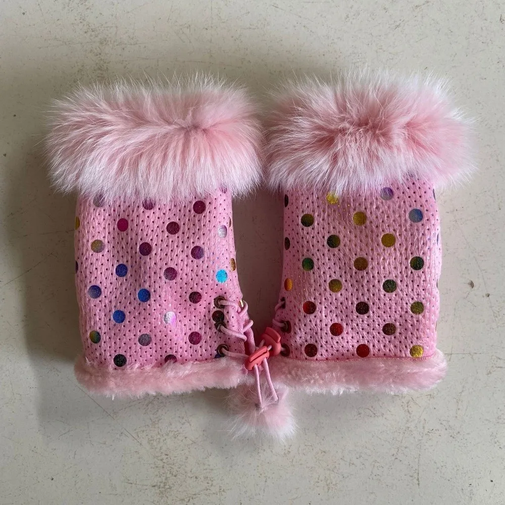 Y2K Suede Leopard Print Gloves Thicken Warm Fingerless Mittens Soft Stretch Windproof Wrist Warmers Outdoor