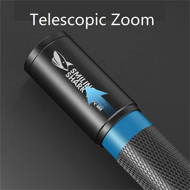 SMILING SHARK Outdoor LED Flashlight Strong Light Variable Focus with Floodlight Side Light Mini Flashlight Lamp High Brightness
