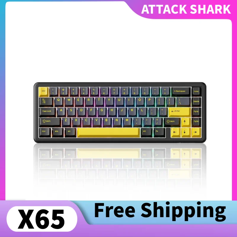 

Attack Shark X65HE Quick Trigger Magnetic Switch Gaming Keyboard Full Key Hot Swap No Conflict Macro Defined Wired Keyboard