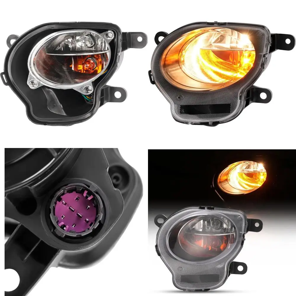 

Указатель поворота Fiat 500 2012-2019 гг., с лампочкой, прозрачными линзами и черным корпусом, не для Abarth