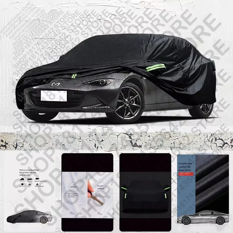 

For Mazda MX-5 Anti-UV Sun Shade Rain Snow Resistant Dustproof Black cover Car umbrella Full Car Cover Outdoor Protection