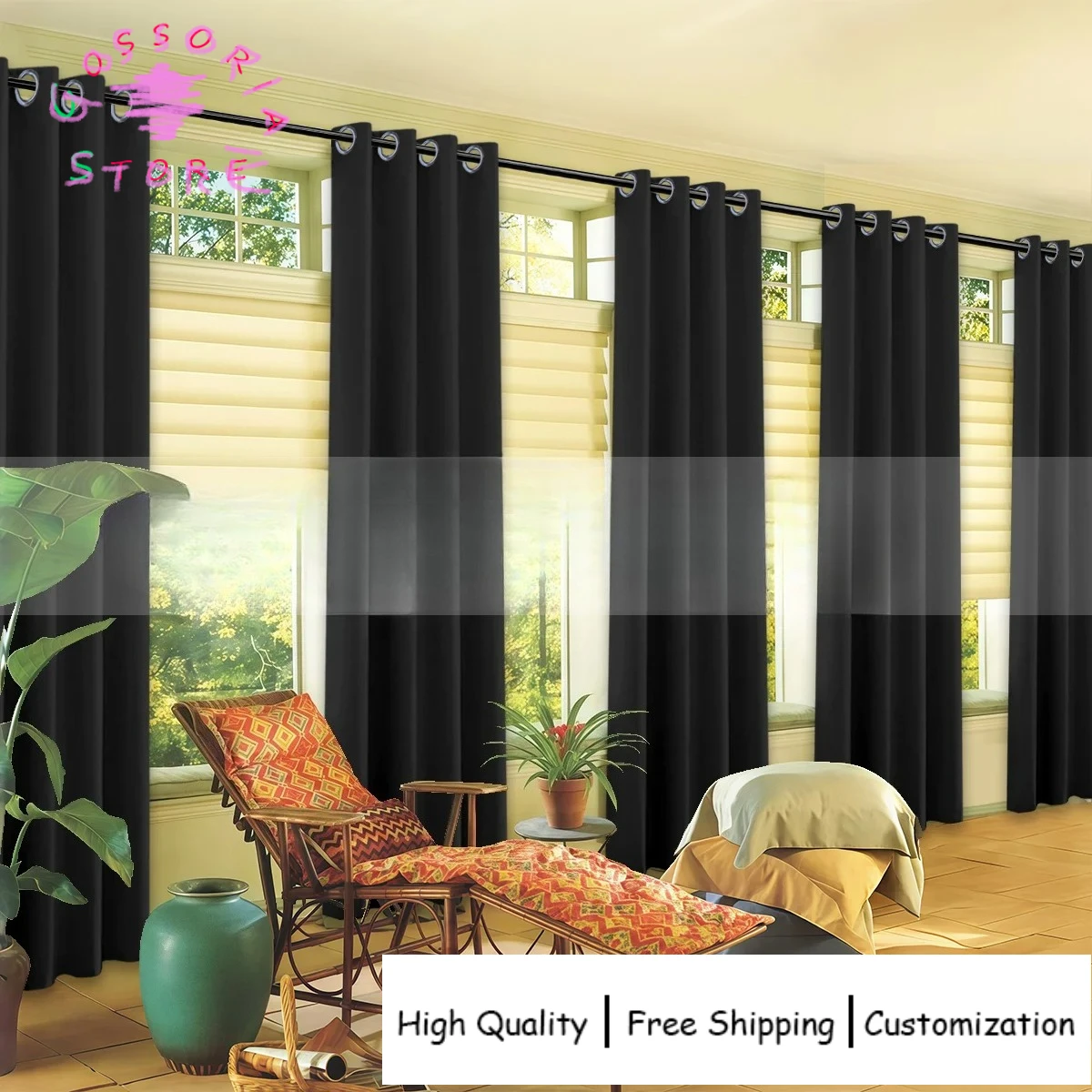 

Sample Custom Privacy Protection Blackout Curtains for Living Room Dining Room Bedroom Home Thermal Insulated Decor Drapes