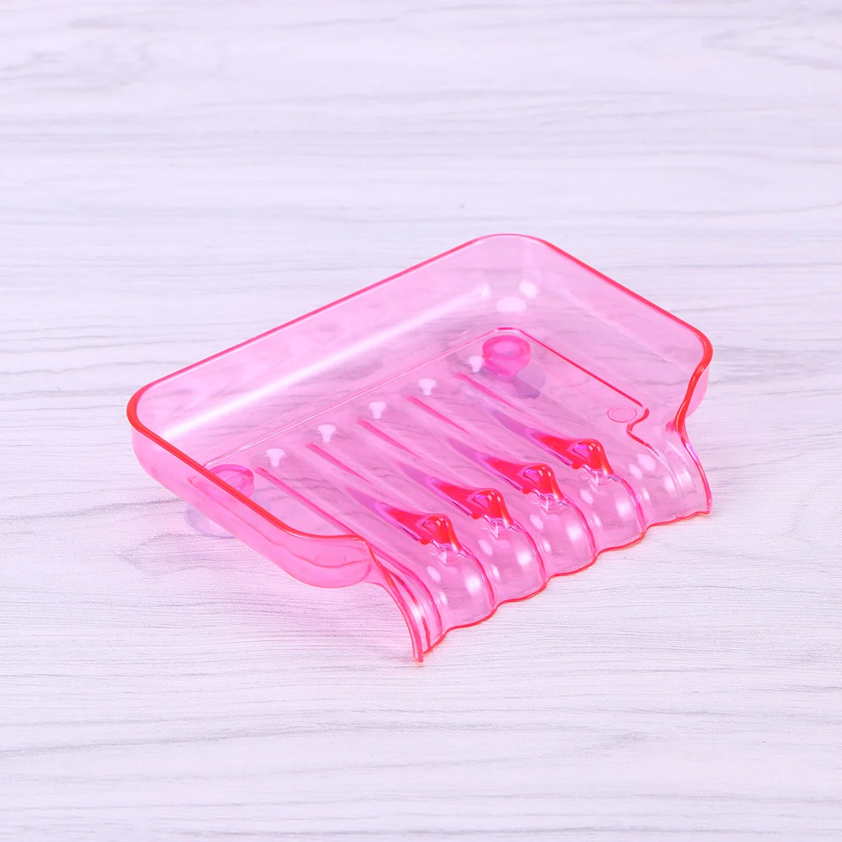 

Suction Cup Soap Dish Bright Pink Hollow Design Water Drain Bathroom Tool Strong Bearing Portable Soap Box Organizer