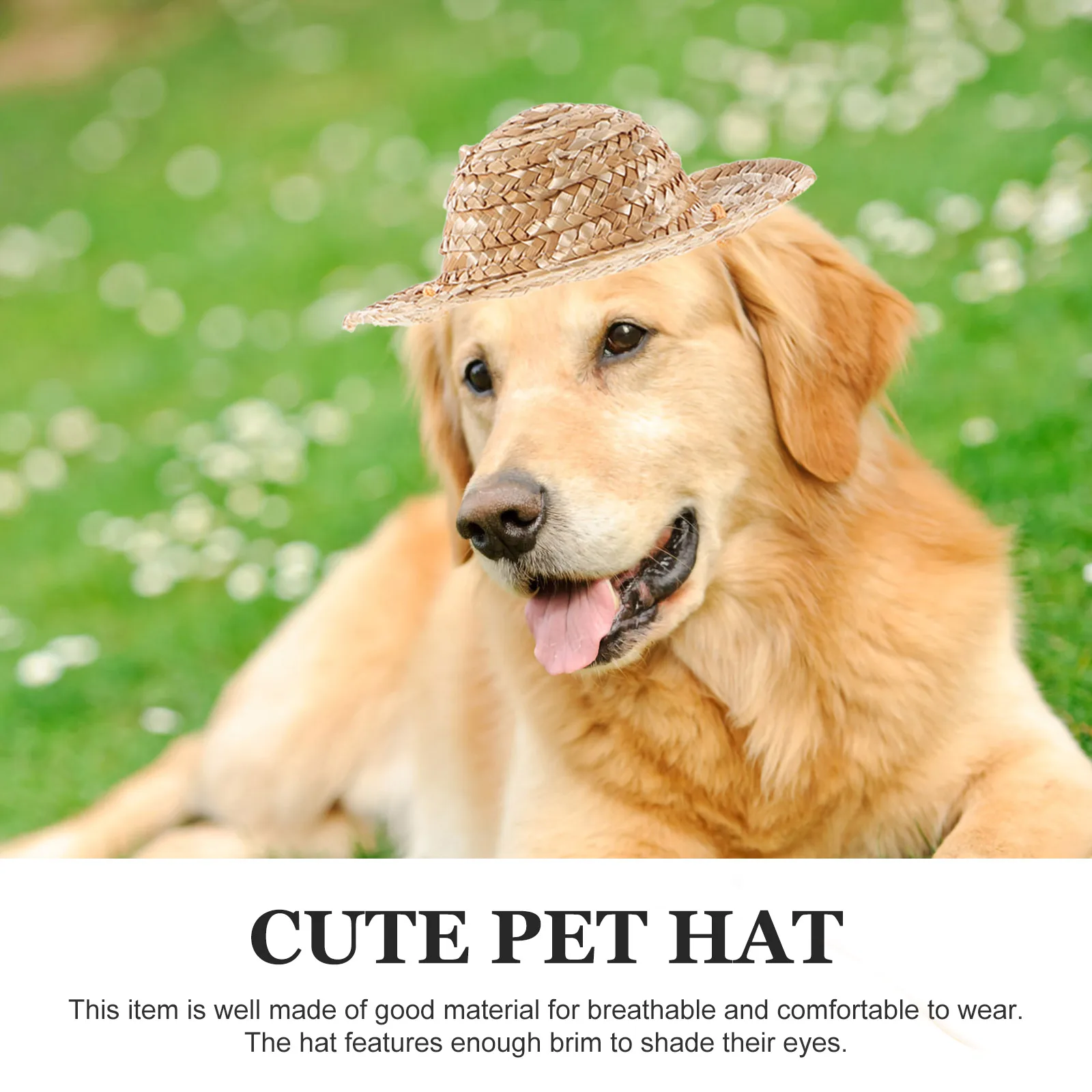 

Sun For Dogs Adjustable Straw Hat Uv Protection Outdoor Beach Garden Puppy Pet Straw Hat Dog Hats For Dogs Pet Hats