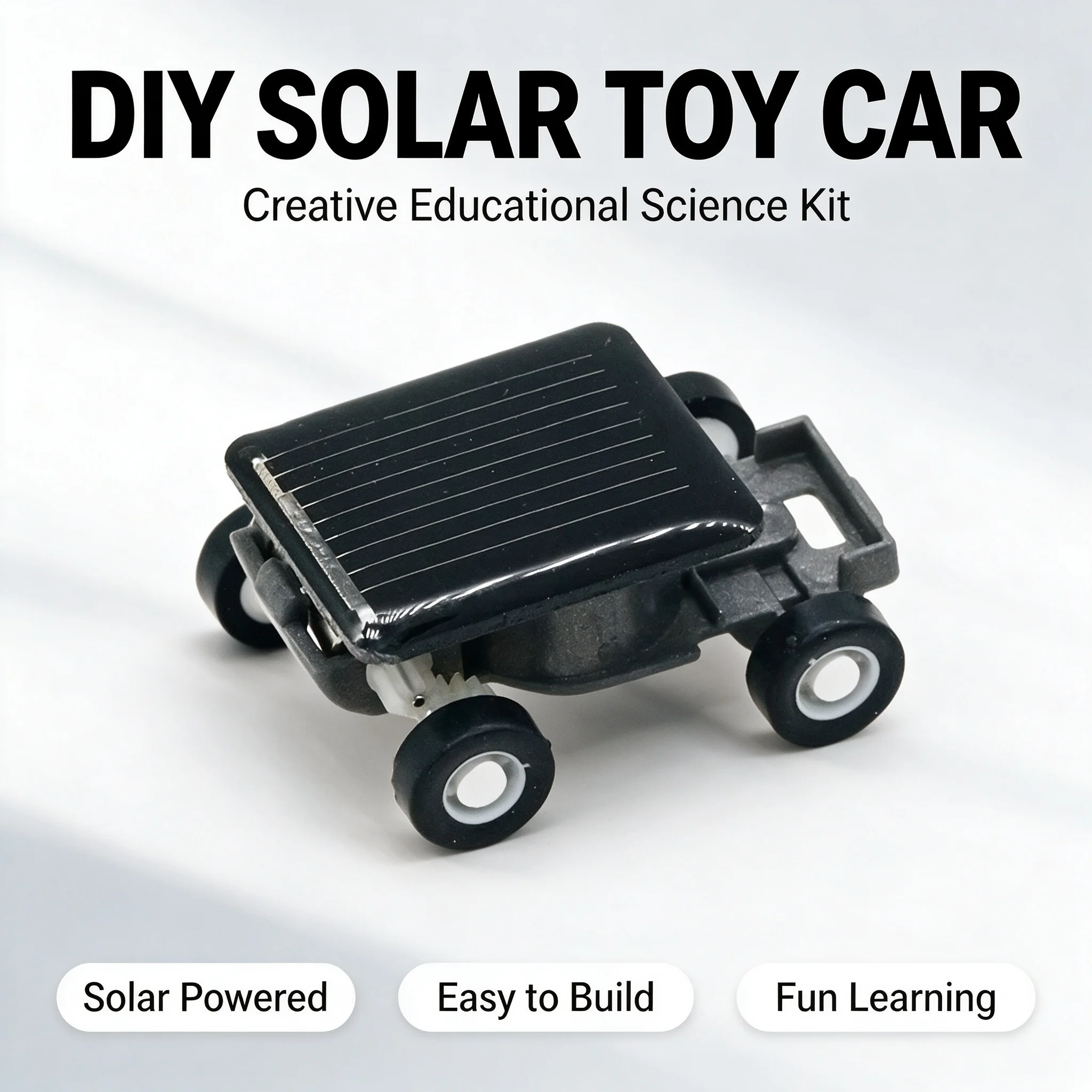 Solar-Powered Toy Mini Car DIY Handmade Creative Toy, Educational Toy Science Experiment for Kids Early Education Learning Tools