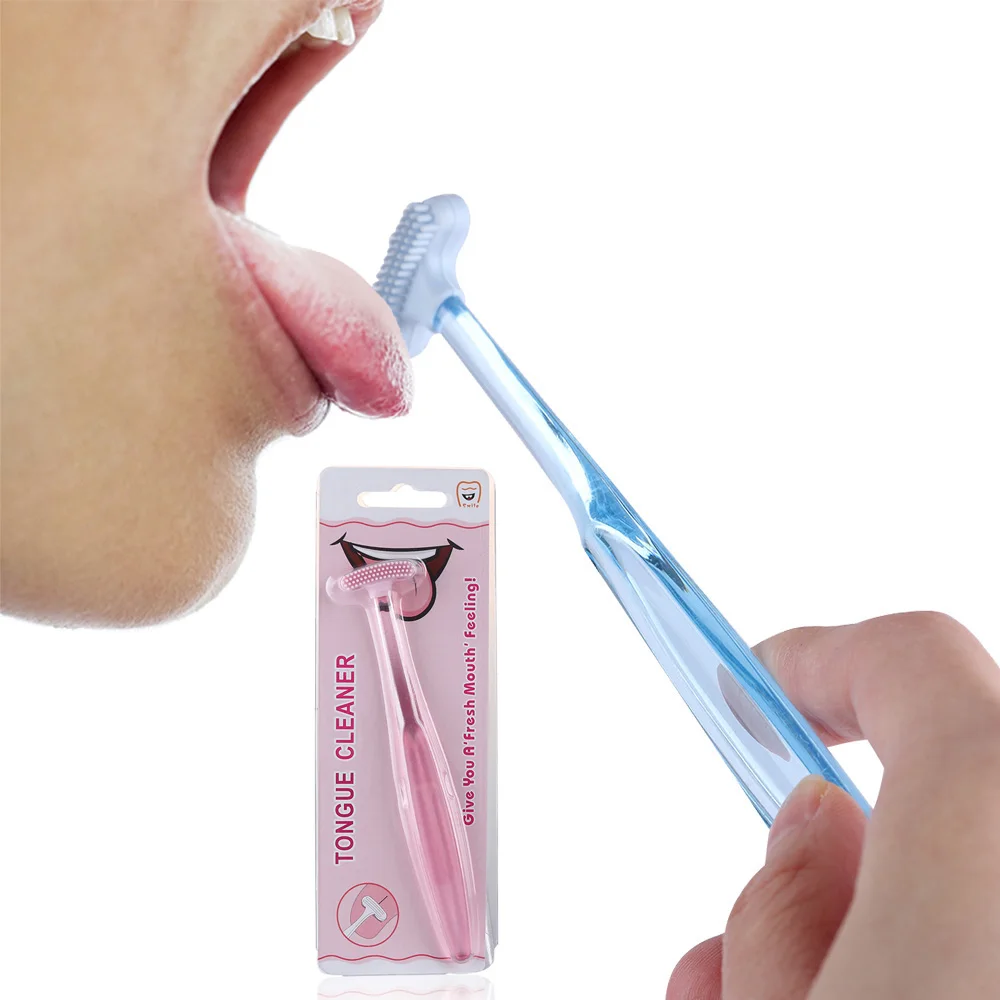 Soft Silicone Tongue Scraper Fresh Mouth Breath Tongue Coated Cleaner Brush Personal Oral Care Hygiene Cleaning Tool Double Side