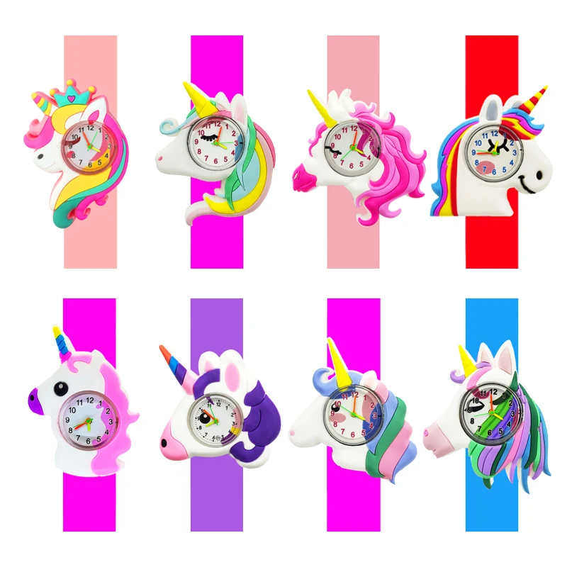 2024 New Cartoon Boys Girls Children Watches Baby Learn Time Toy Slap Bracelet Kids Watches Christmas Gift for Kid Aged 2-14