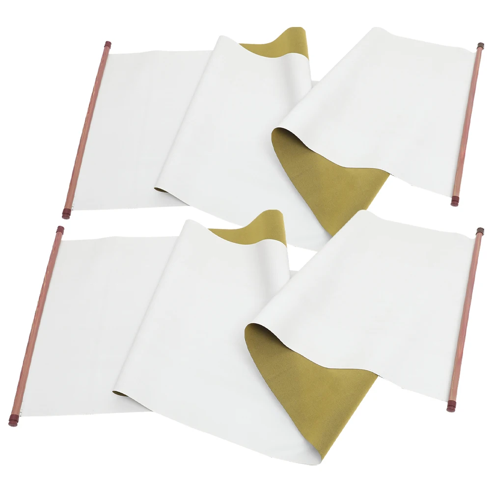 2 قطعة قماش الكتابة المائية الصينية الرجعية التمرير فارغة لممارسة الخط التقليدية الفانيلا PP حصيرة الفنية خمر