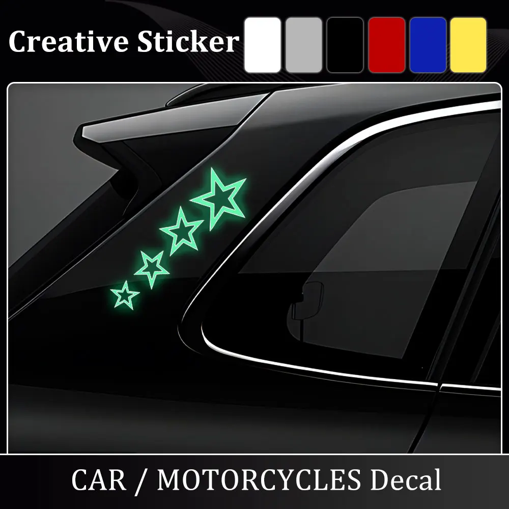 

​​​​​​​​Stars Car Glow Stickers Vinyl Waterproof Decal Auto Decors on Car Truck Body Bumper Rear Window No Background