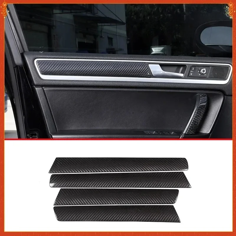 

For Volkswagen Touareg Real Dry Carbon Fiber Inner Door Decoration Panel Cover Trim panel Interior modification Accessories