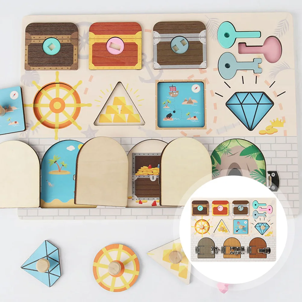 Placa ocupada de madeira para crianças, educacional precoce, aprendizagem, quebra-cabeça, jogo de correspondência, atividade de impulso infantil, placa cognitiva sensorial