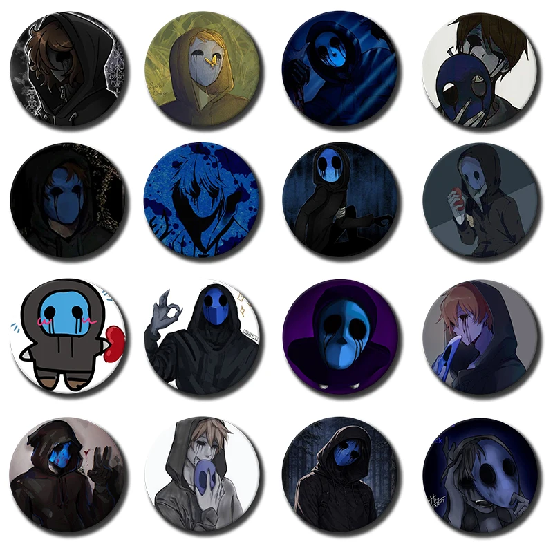 58mm C-Creepypasta Eyeless Jack Badges Button Pins Brooch Creative Funny Quotes Clothes Backpack Jewelry Gift For Kids Friends