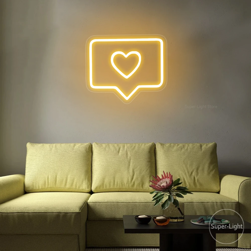 LED Neon Sign Like Instagram Heart for Wall Bedroom Home Photo Studio Decoration Flexible Neon Lamp Signage Light Kids Gift