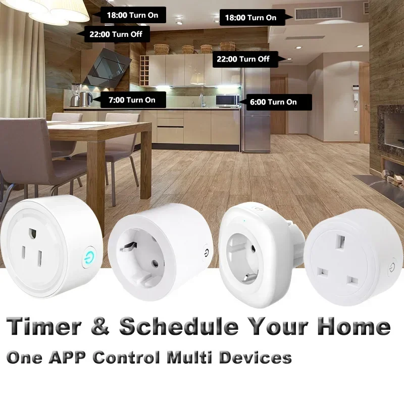 UK EU US Wifi Smart Socket Plug Electric Wall Gsm Power Socket Outlet APP Remote Voice Control Tuya Smart Life Alexa Google Home