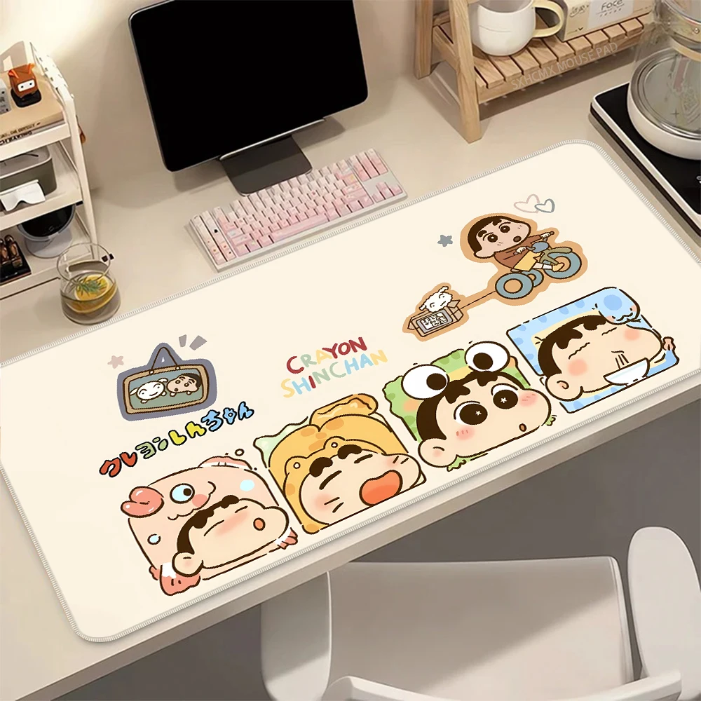 Anime Cartoon Mouse Pad C-Crayon Shin-chans Mouse Pad Peripherals Computer HD Gamers Locking Edge Non-slip Keyboard PC Desk Mat view 5