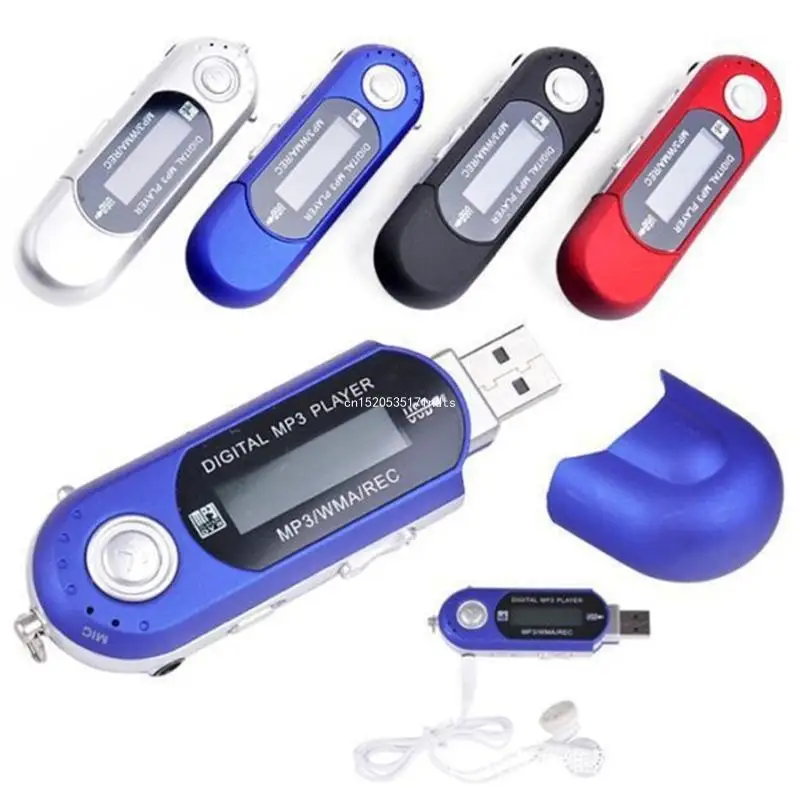 USB MP3 Player Portable Music Player Digital LCD Screen 4G Storage FM Radio Multifunction MP3 Music Player USB Stick