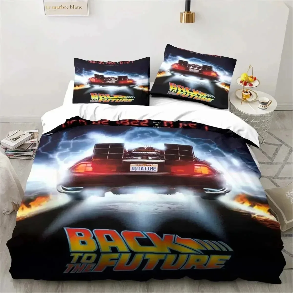 Back To The Future Classic Movie Retro Bedding Set Bed Three Piece Set Single Double Bed Queen Size King Quilt Cover Boy Gift