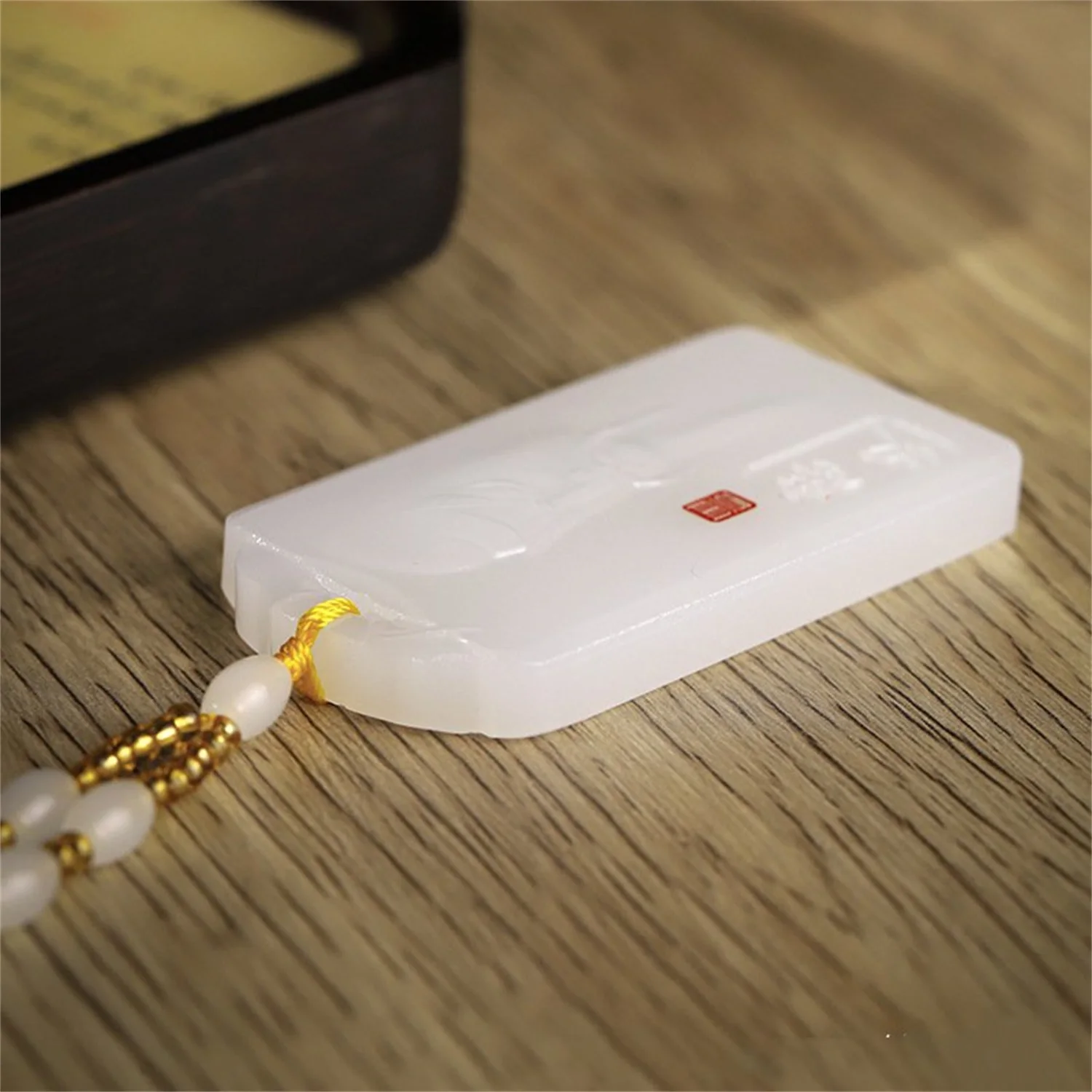 Genuine Afghanistan White Stone Guan Gong Pendant Carving Kwan Kung Warrior Deity Amulet Necklace Wealth Attracting Feng Shui
