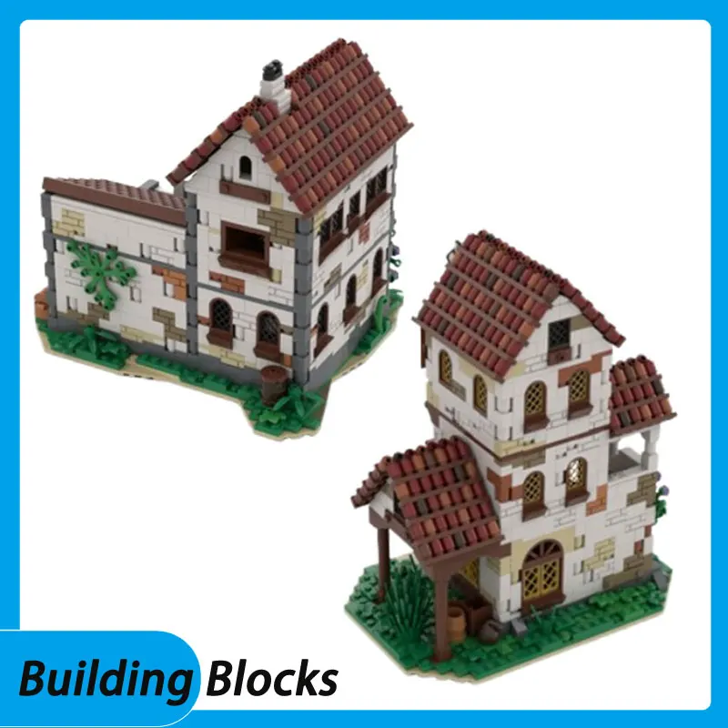 작은 입자 조립 블록 MOC-127497 해적 성 건축 모델 장난감 선물 장식품 등대 말 장식