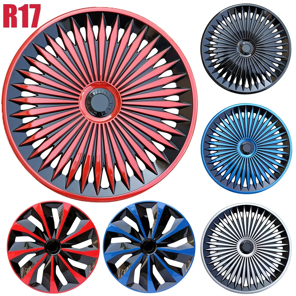 4PCS Universal Car Wheel Cover Hubcap Replacement R17 Hub Caps Wheel Rim Cover Tire Accessory Hubcap Decoration Wheel Cap Covers